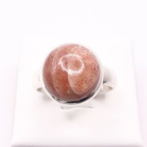 Size 9.5 Sunstone 925 Sterling Silver Ring
